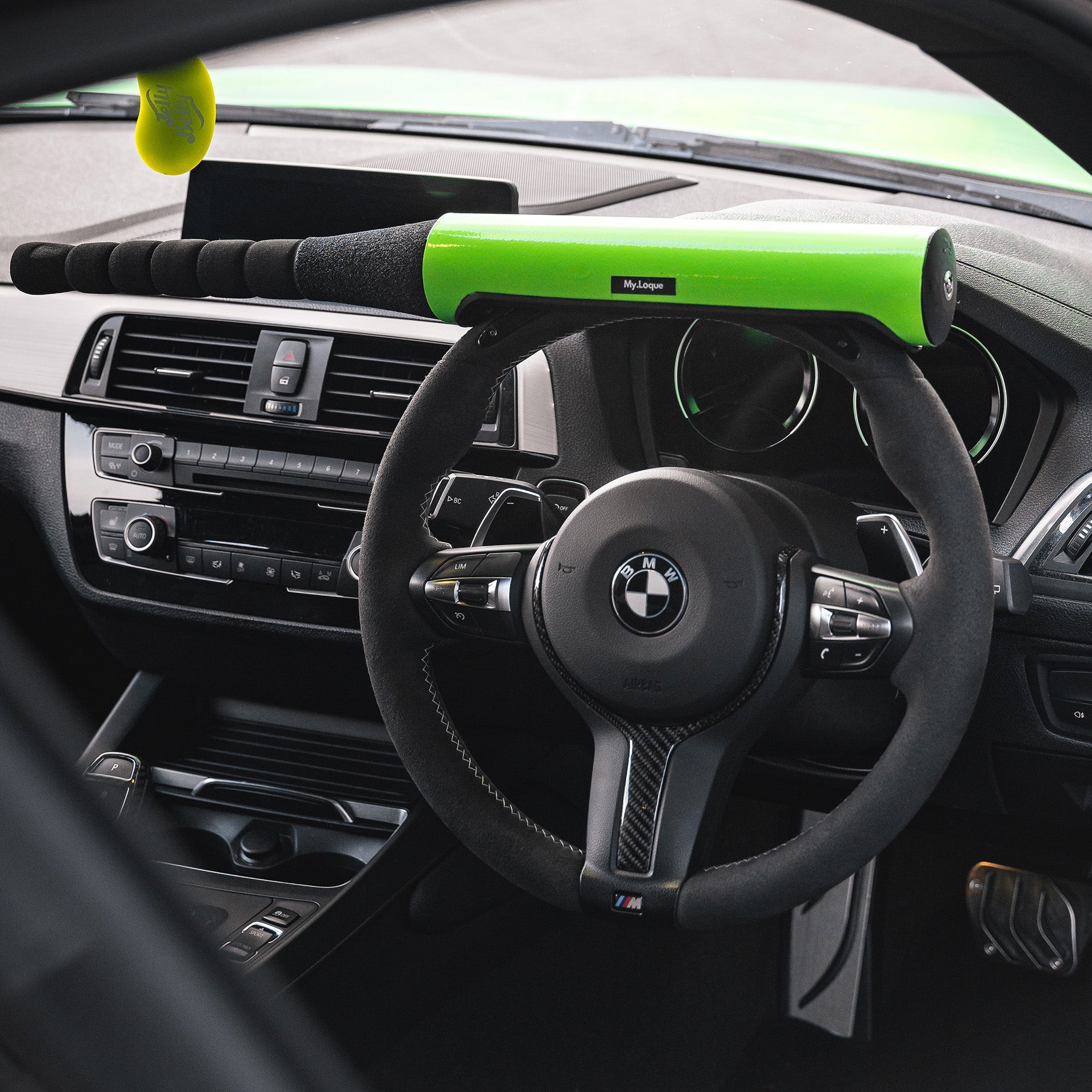 MyLoque steering lock fitted to a car